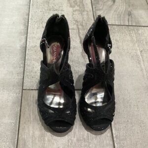 Gianni Bini Glitter Black Heels like new condition size 5.5